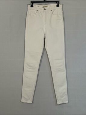 Madewell 10” High Rise Skinny Jeans Women’s 28 Tall White Stretch Denim